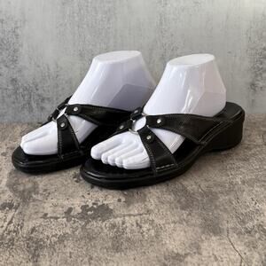 Harley Davidson Black Women’s Sandals Size 7M Motorcycle Riding Wedge